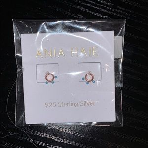 Ania Haie circle earrings (rose gold, turquoise)